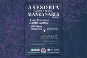 12 de marzo. Próxima asesoría sindical en Manzanares el Real